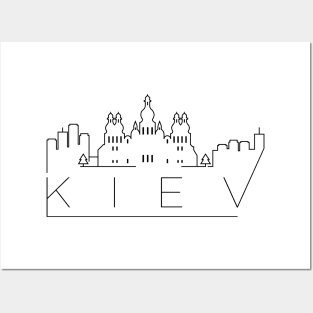 Kiev Minimal Skyline Posters and Art